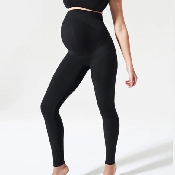 Blanqi NWOT Black Maternity Belly Support Leggings Sz S - Picture 1 of 5